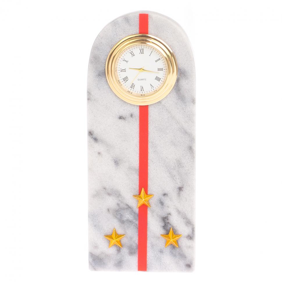 Часы "Погон старший лейтенант МВД" из мрамора фото 1 — 