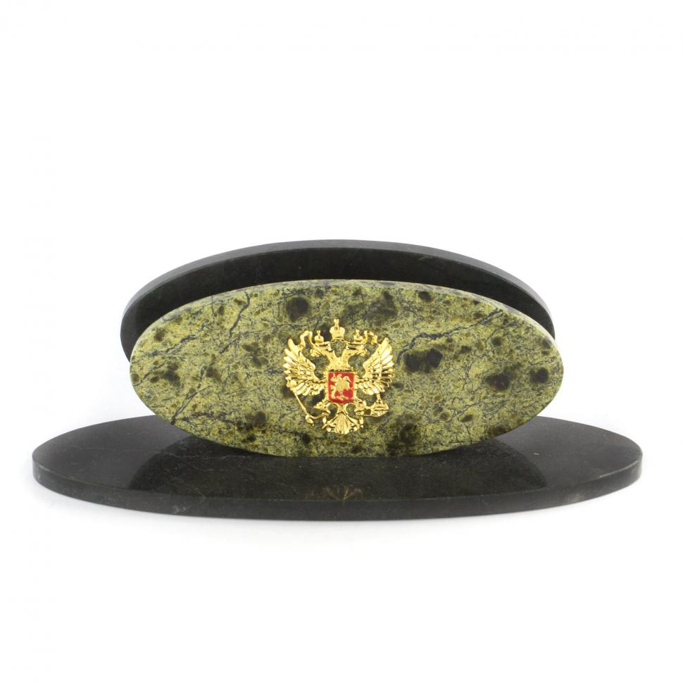 Настольная визитница "Овал" змеевик фото 1 — 