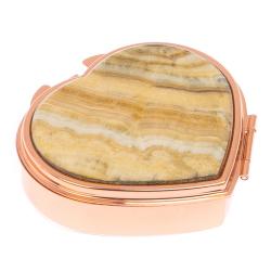 Таблетница &quot;Сердце&quot; на 3 отделения камень оникс цвет красное золото — 