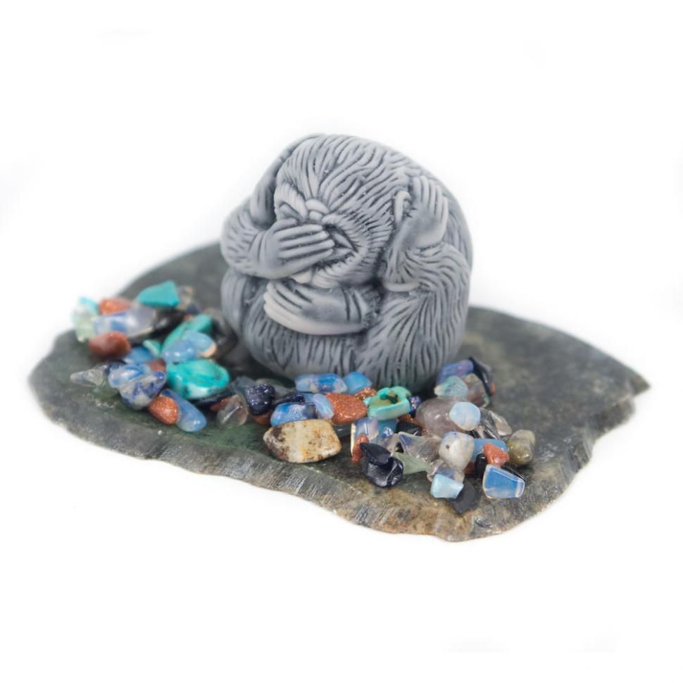 Сувенир "Обезьяна круглая" из мрамолита фото 1 — 