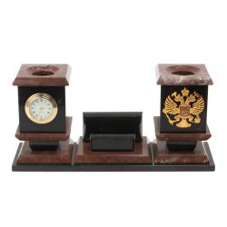 Офисный набор с подставкой для телефона из лемезита — 