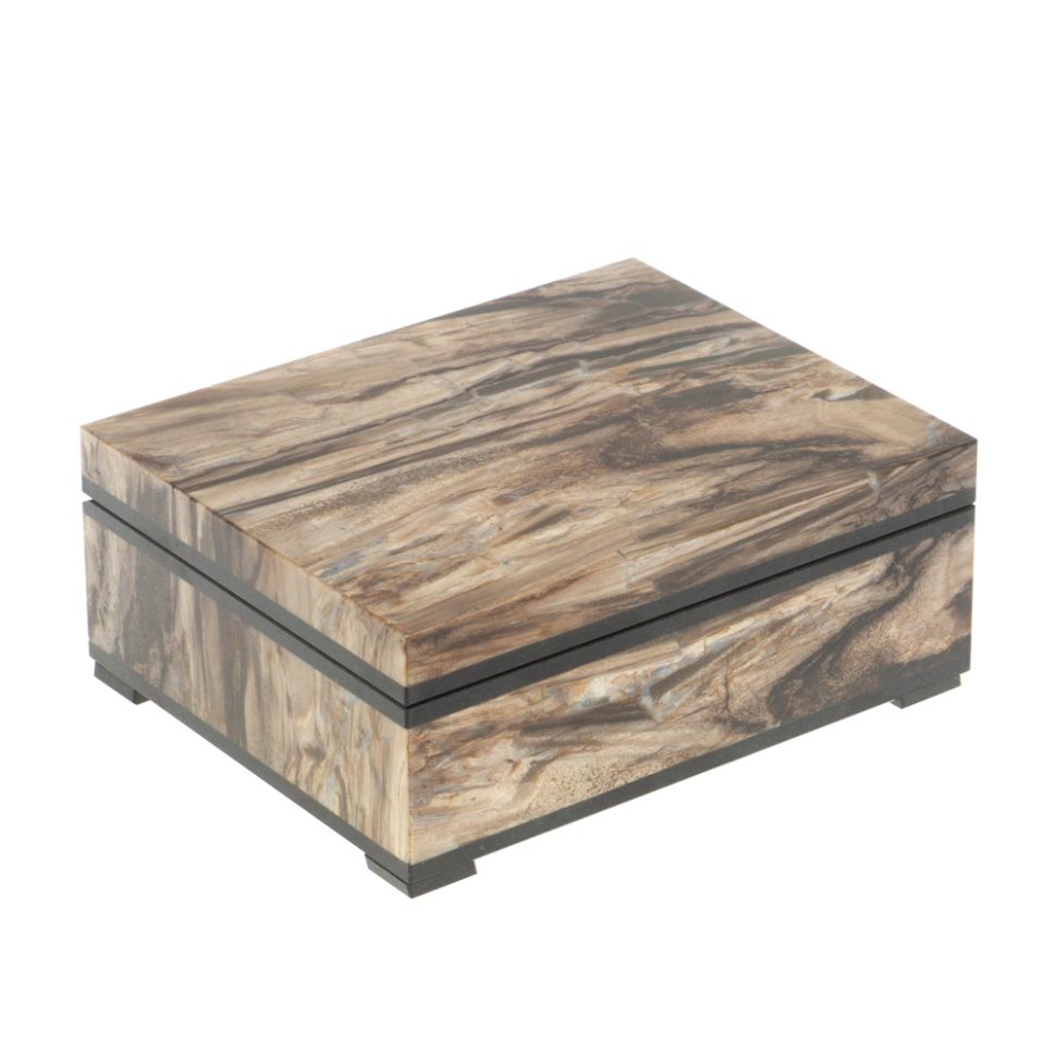 Шкатулка из окаменелое дерево 11,5х9х4,5 см фото 1 — 