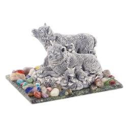 Сувенир &quot;Семейство волков&quot; из мрамолита — 