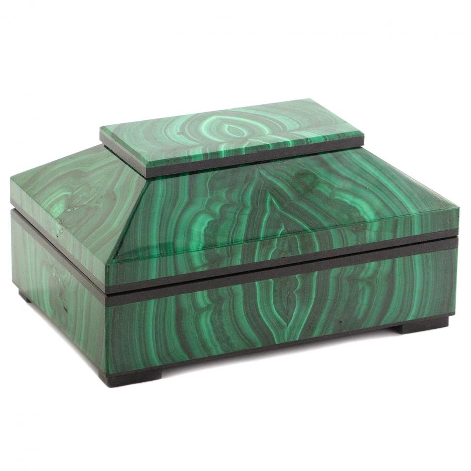 Ларец из натурального малахита "Сказка" 10х7х5,5 см фото 1 — 