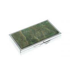 Таблетница на 7 отделений камень жадеит серебристая — 