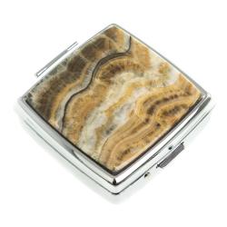 Таблетница на 2 отсека камень оникс цвет серебро — 