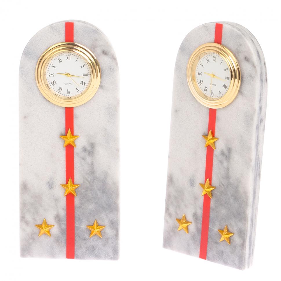 Часы "Погон капитан МВД" из мрамора фото 1 — 