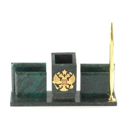 Письменный прибор &quot;Россия&quot; из змеевика — 