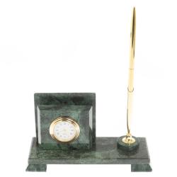 Настольная визитница из камня змеевик — 