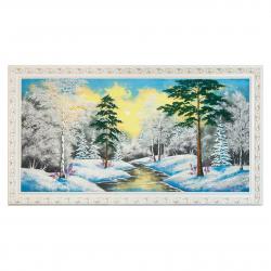 Картина "Зимний пейзаж" багет №9 50х100 см, каменная крошка &mdash; 