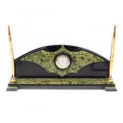 Настольный набор с ручками камень змеевик — 