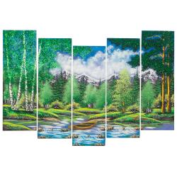 Картина модульная на камне &quot;Горный ручей&quot; 60х100 см — 