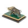 Бронзовая статуэтка "Бык" на подставке из малахита цвет патина фото 2 — 