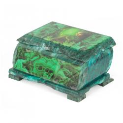 Шкатулка Хозяйка медной горы с иллюстрацией под малахит н2 17,5х10,5х8 см — 