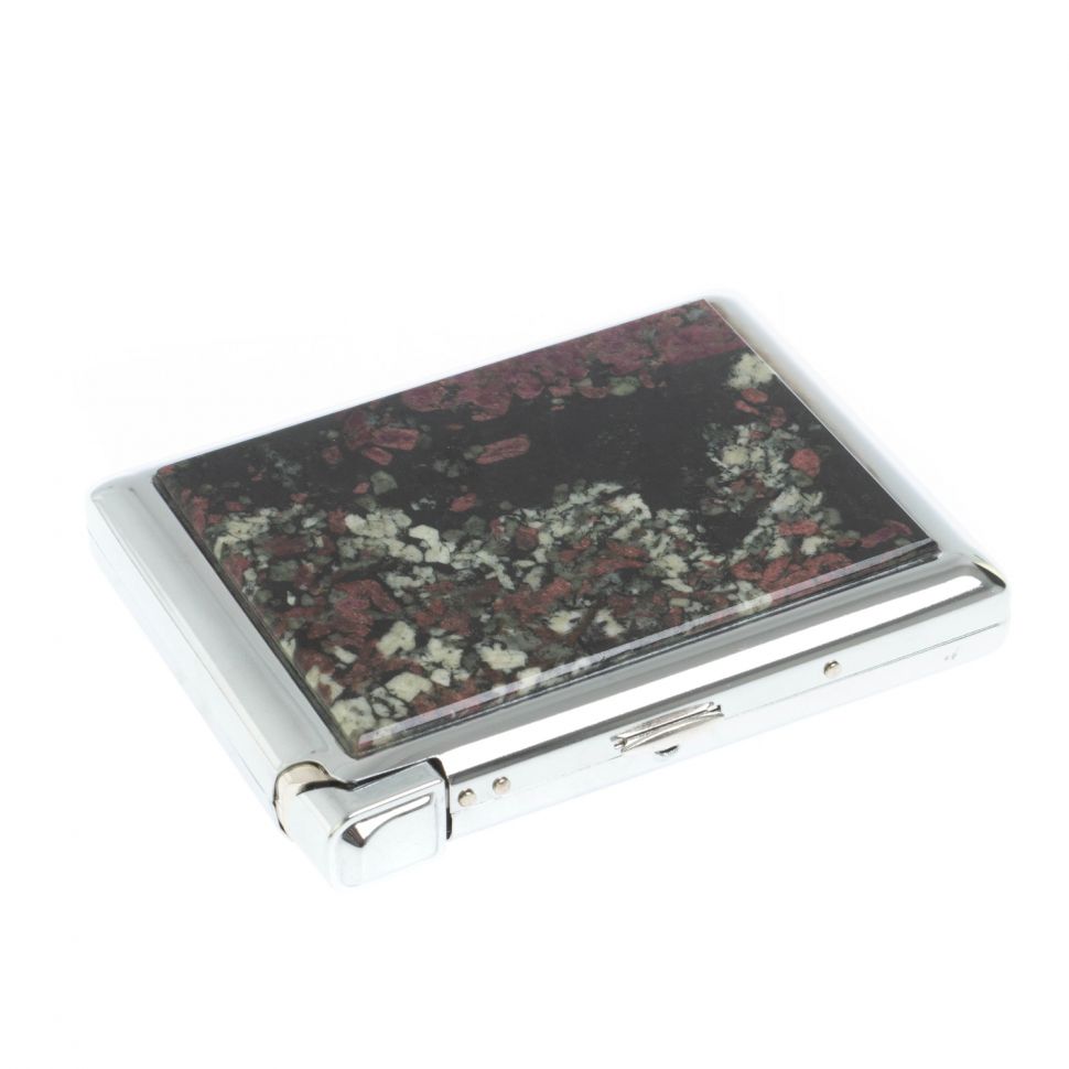 Портсигар на 20 сигарет с зажигалкой камень эвдиалит фото 1 — 