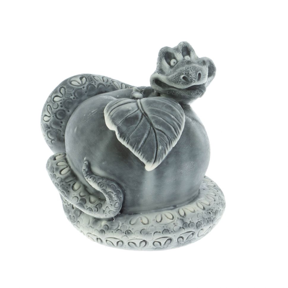 Статуэтка "Змей-Искуситель вокруг яблока (шарж)" из мраморной крошки фото 1 — 