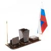 Письменный набор "Символ России" камень обсидиан фото 3 — 
