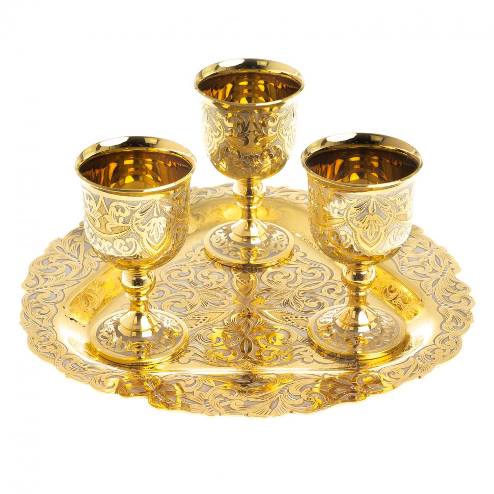 Набор рюмки на подносе 40 мл 3 шт Златоуст фото 1 — 