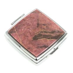 Таблетница на 2 отсека камень родонит цвет серебро — 