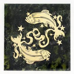 Магнит знак зодиака &quot;Рыбы&quot; змеевик — 