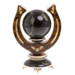 Композиция &quot;Подкова&quot; с шаром камень змеевик — 