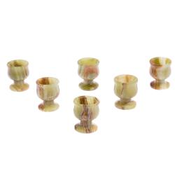 Набор рюмок из оникса 6 шт в футляре 40 мл 4х5 см (1,5х2) — 
