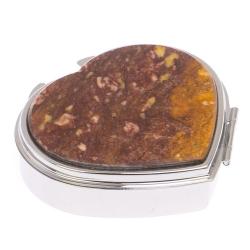 Таблетница &quot;Сердце&quot; на 3 отделения камень авантюрин цвет серебро — 