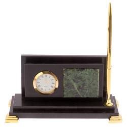 Визитница с часами &quot;Стандарт&quot; долерит нефрит — 