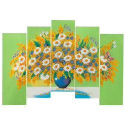 Картина модульная на камне &quot;Полевые цветы&quot; 60х100 см — 