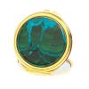 Зеркальце круглое из малахита с хризоколлой цвет золото фото 2 — 