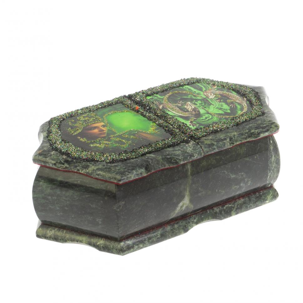 Шкатулка для украшений "Хозяйка медной горы / Две ящерицы" 20х10х7,5 см фото 1 — 