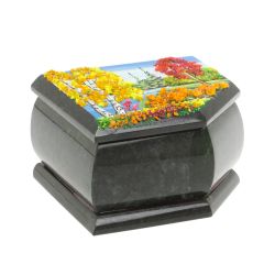 Шкатулка с расписной крышкой &quot;Осень&quot; 11х9х6,5 см — 