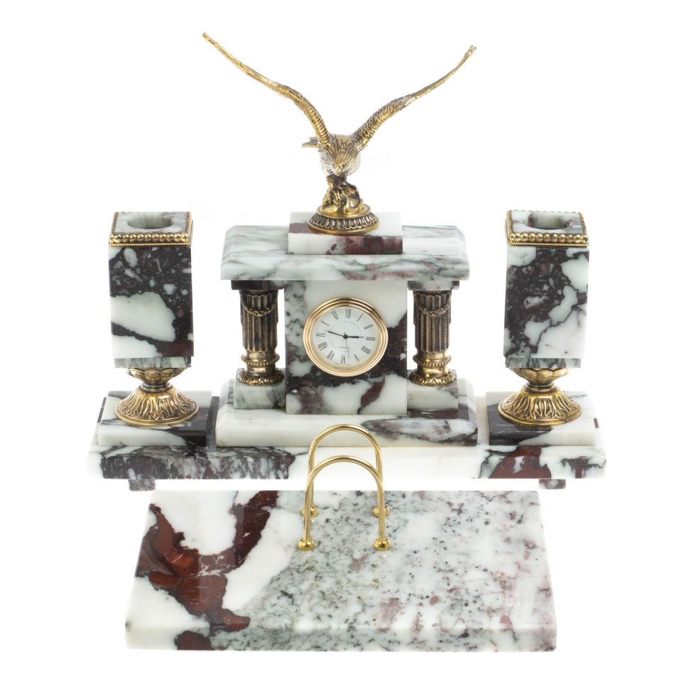 Письменный набор "Орел" из мрамора и бронзы фото 1 — 