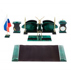 Настольный набор &quot;Орел&quot; из змеевика с бюваром — 