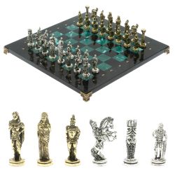 Шахматы подарочные &quot;Александр Македонский&quot; 36х36 см из змеевика — 