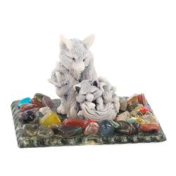 Сувенир &quot;Лиса с лисятами&quot; из мрамолита — 
