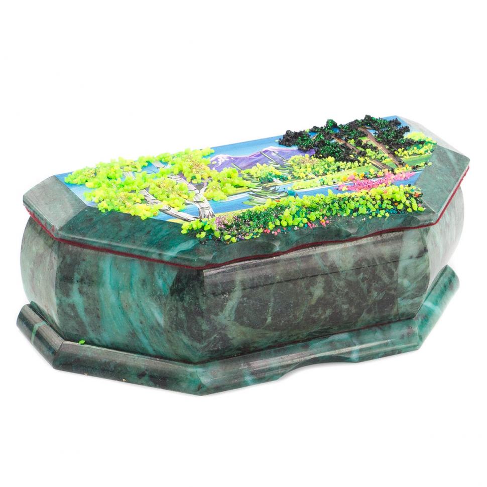 Шкатулка с расписной крышкой Лето 17х7,5х6 см фото 1 — 