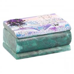 Шкатулка с расписной крышкой Зима 10,5х6,5х5 см — 