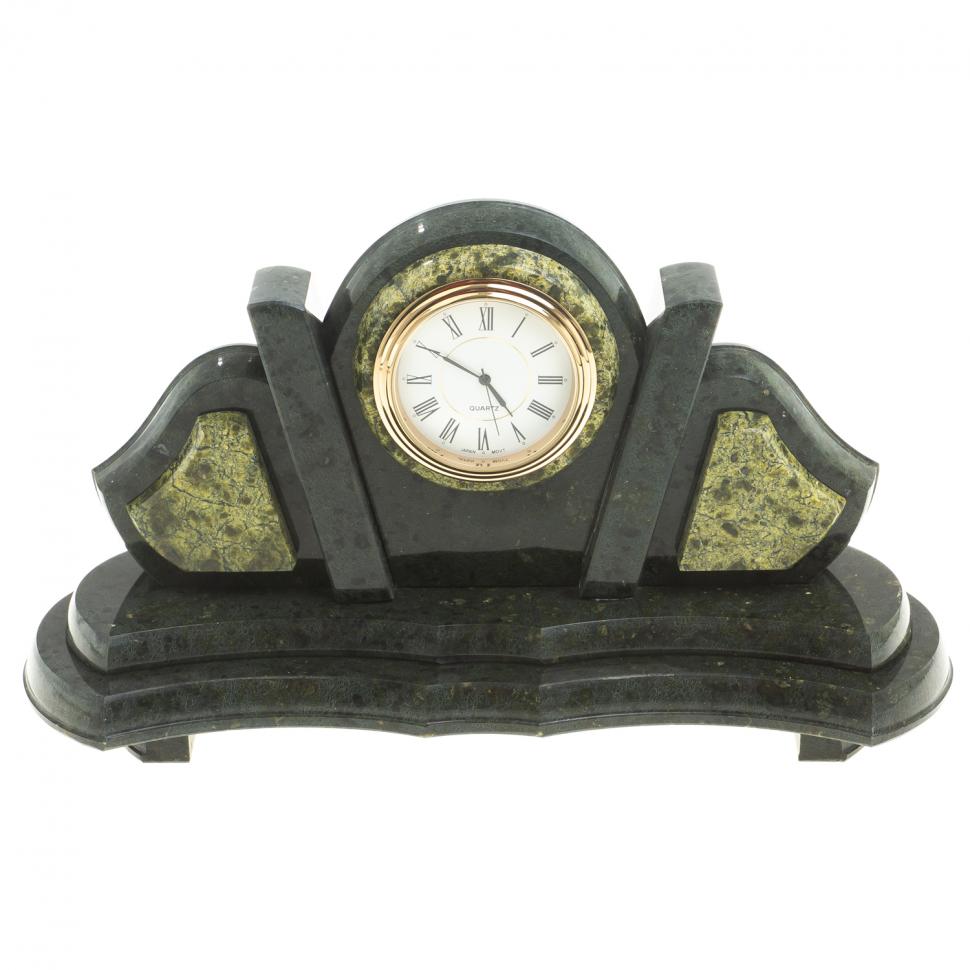 Настольные часы "Летучая мышь" камень змеевик фото 1 — 