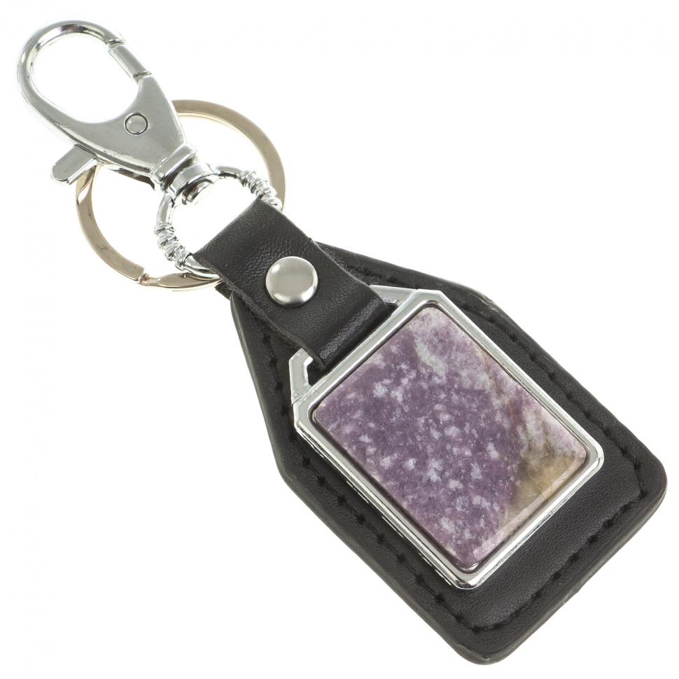 Брелок для ключей с накладкой из лепидолита фото 1 — 