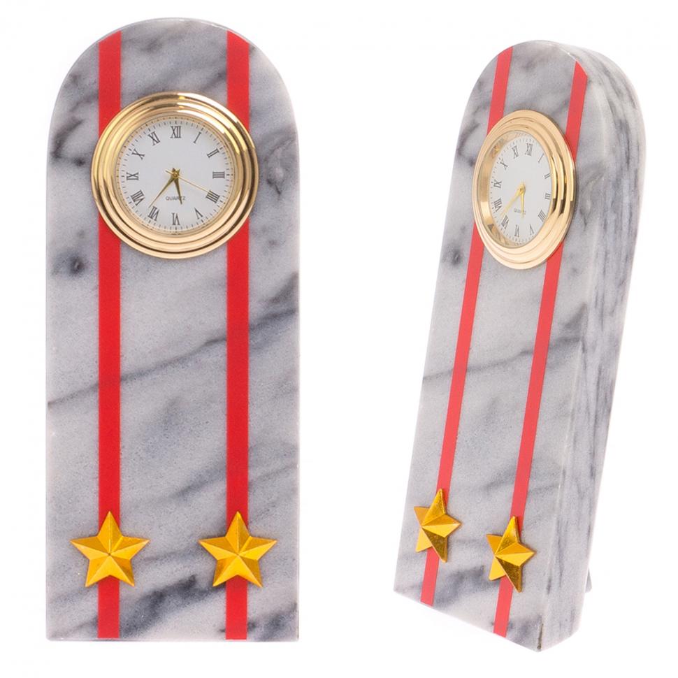 Часы "Погон подполковник МВД" из мрамора фото 1 — 