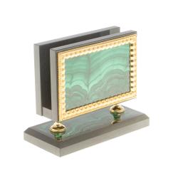 Визитница из малахита с позолотой  Златоуст — 