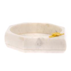 Пепельница из белого мрамора с накладкой — 