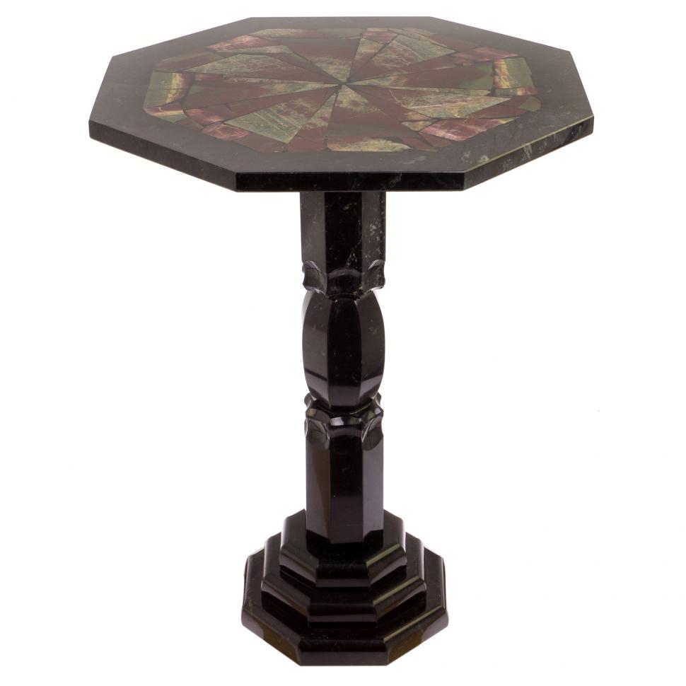 Столик из камня №2 змеевик, яшма фото 1 — 