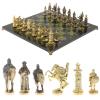 Шахматы сувенирные "Богатыри" змеевик доска 44х44 см фото 1 — 