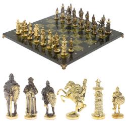 Шахматы сувенирные &quot;Богатыри&quot; змеевик доска 44х44 см — 