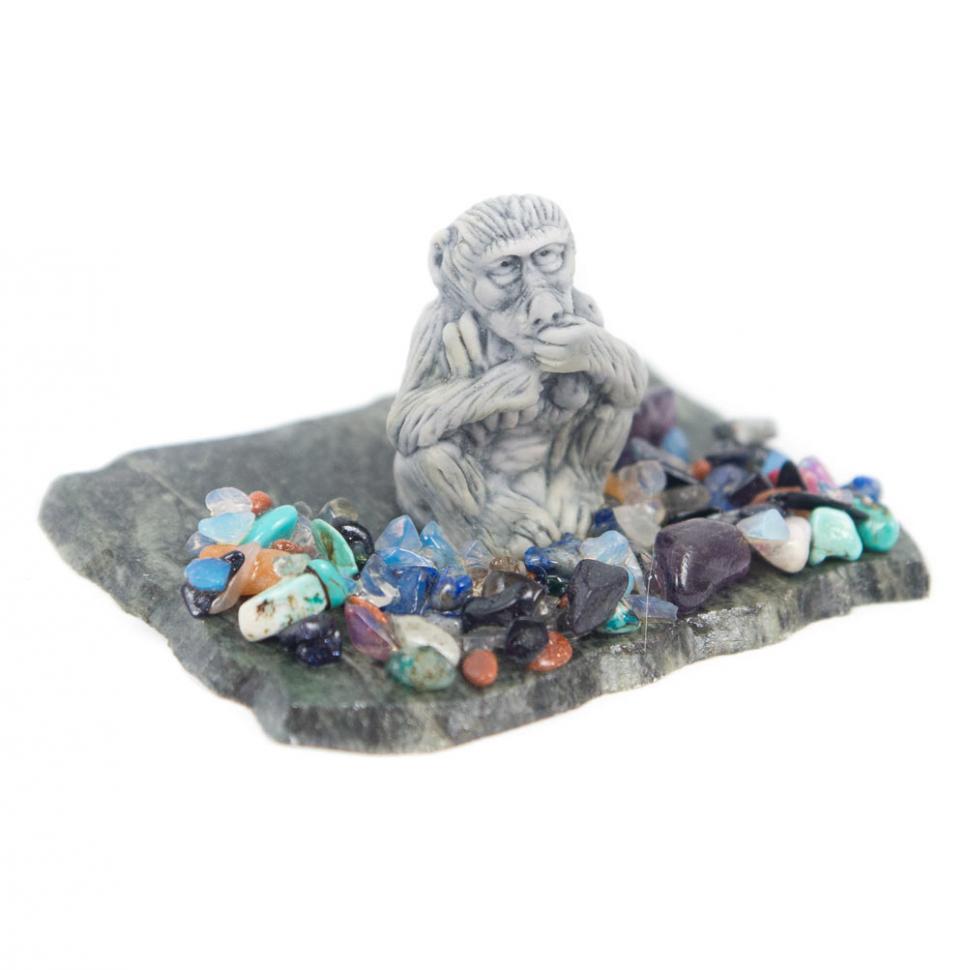 Сувенир "Обезьяна малая" из мрамолита фото 1 — 