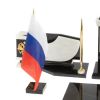 Настольный набор с гербом и флагом России камень мрамор фото 4 — 