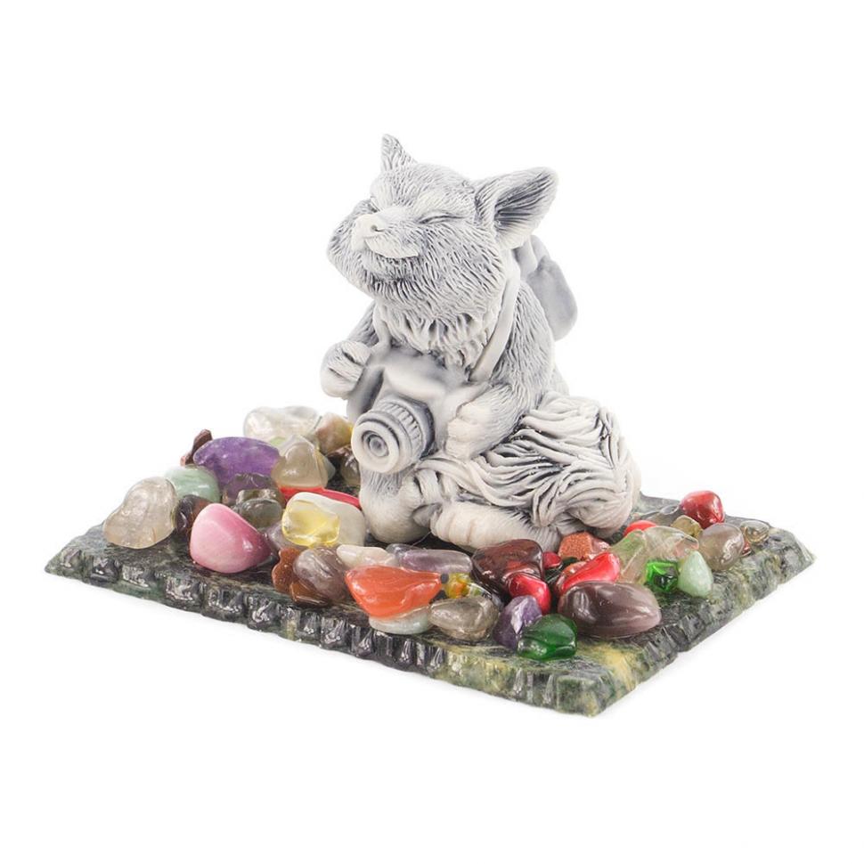 Сувенир из мрамолита "Лис турист" фото 1 — 