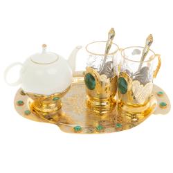 Набор чайный &quot;Малахит&quot; в подарочной коробке Златоуст — 